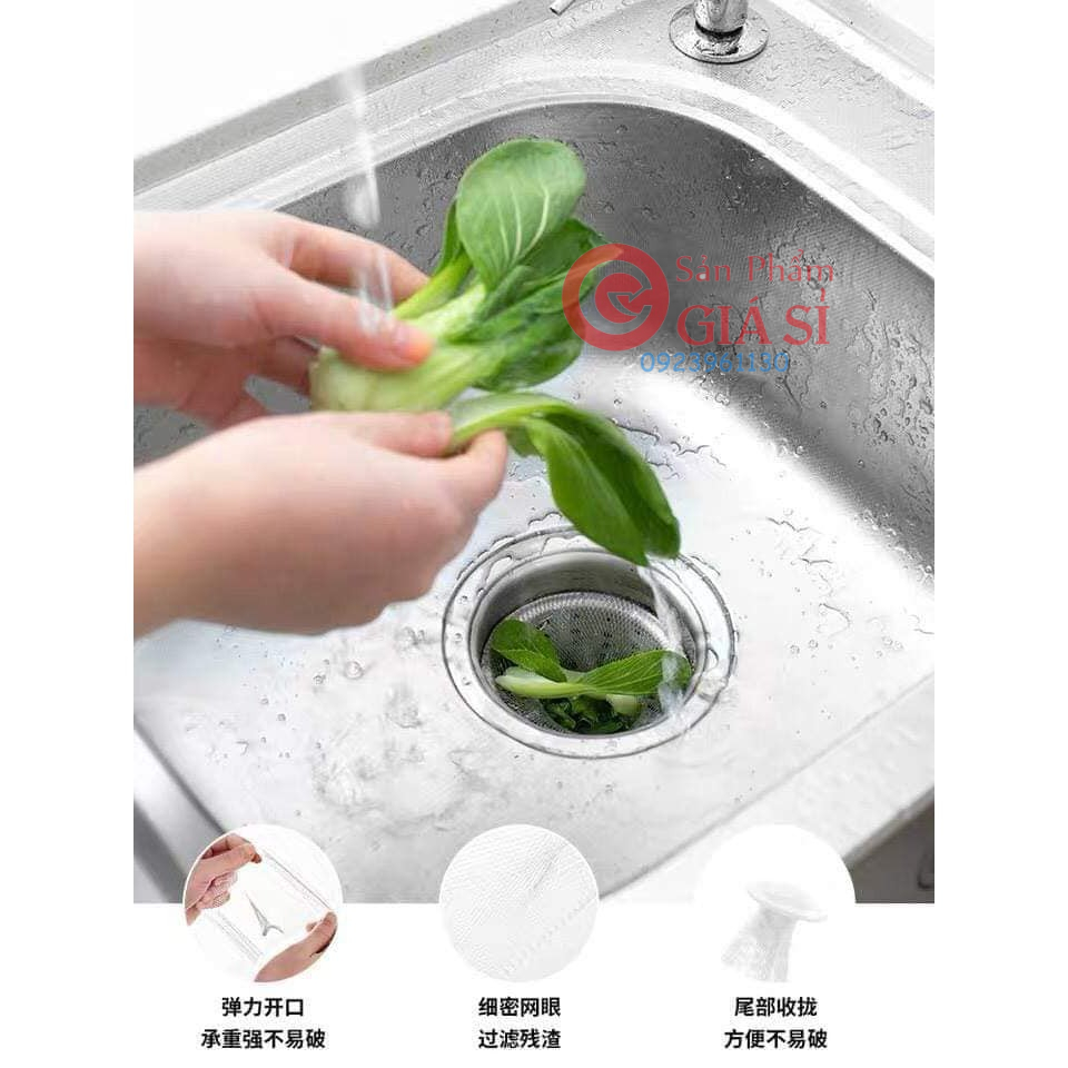 Combo 100- 200-300 túi lọc rác bồn rửa chén có dây buộc ❤️freeship❤️