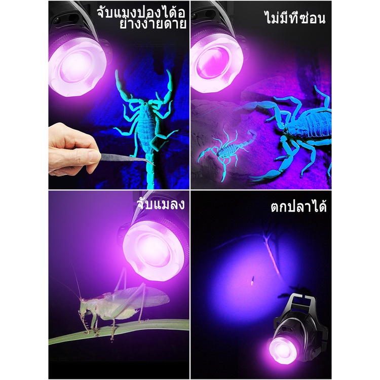 Đèn pin đeo đầu đi săn đêm Câu cá 4 chế độ Phóng to nhấp nháy Đèn pha siêu sáng-7025-1