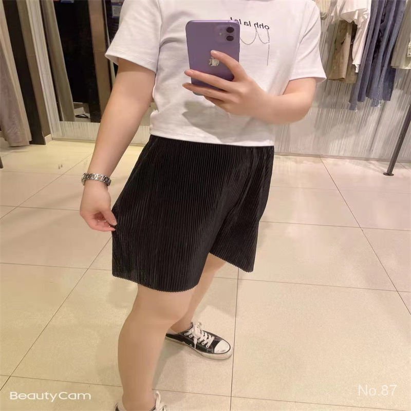 Quần ống rộng xếp ly lưng cao chất liệu lụa mát thời trang