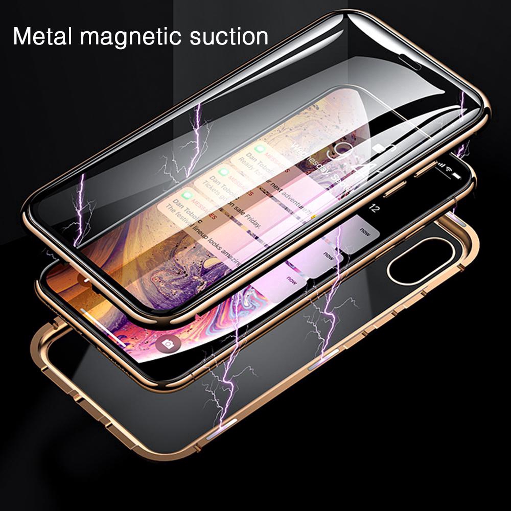 Mặt kính trước và ốp điện thoại TOPEWON bảo vệ hai mặt 360 từ tính thích hợp cho iPhone 11 Pro X Xs Max XR 8 7 6 6s Plus