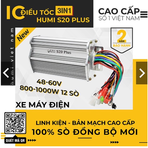 Bo xe điện 800-1000W, điều tốc xe điện, bo 1000W S21 Plus 48-60V 3in1 HUMI