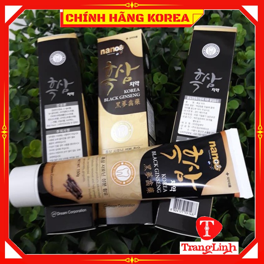 Kem đánh răng nhân sâm Nano hàn quốc, tuýp 150gr - Giúp trắng răng, thơm miệng - tranglinhkorea