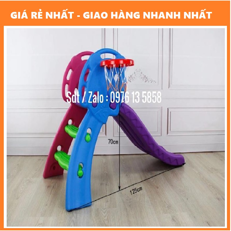 Cầu trượt có bóng rổ cho bé chơi trong nhà hoặc ngoài trời