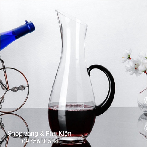 Bình thở vang dung tích 1000ml - Decanter dáng cao miệng vát có tay cầm 1000ml