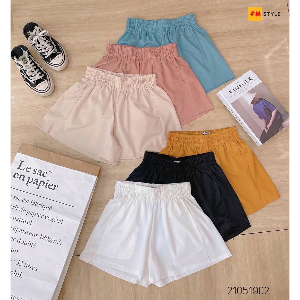 Quần đùi thun nữ FM Style ống rộng bigsize mặc nhà chất vải thun co giãn 4 chiều thoãi mái 220302515