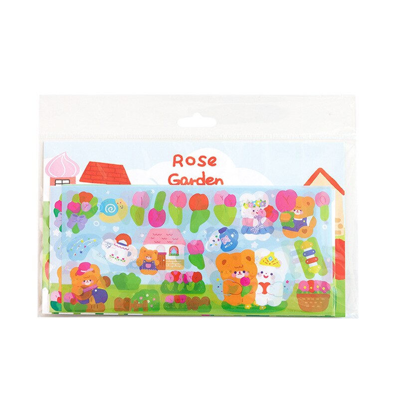 Set 8 tấm sticker trang trí hình gấu / thỏ dễ thương độc đáo