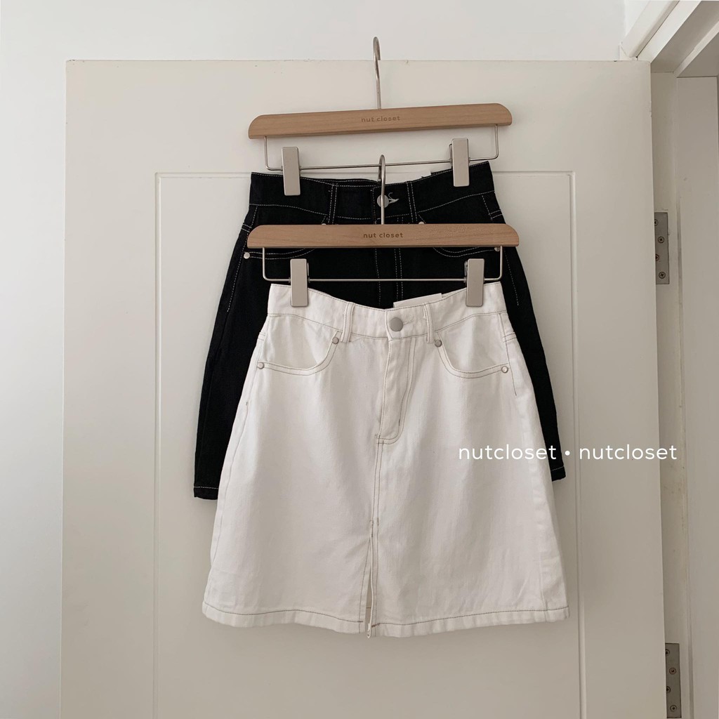 Chân váy jeans chỉ nổi _ CV0028
