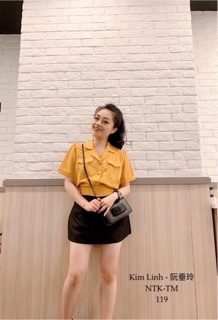 Áo đũi nút bọc cổ vest