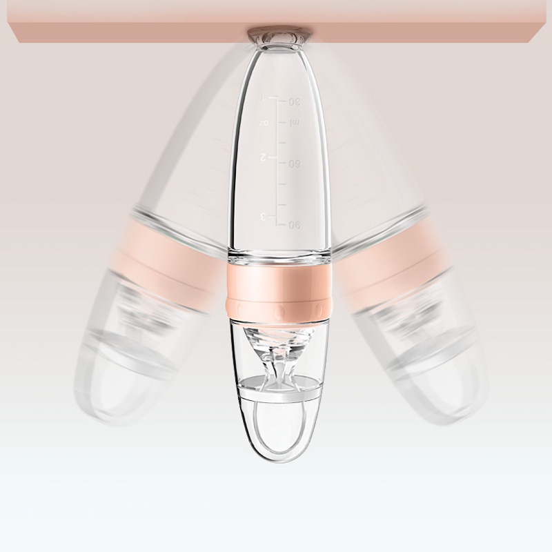 Bình Ăn Dặm Có Muỗng Bằng Silicone Cho Trẻ Em