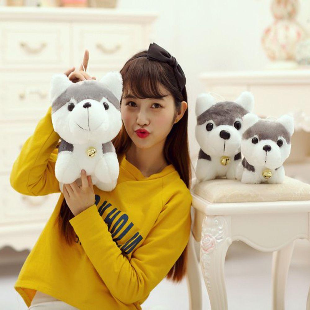 GIOVANNI Husky Plush Toy Cartoon Animal Doll Toys Accompany Toys Cartoon Pillow Appease Toys Dog Bell Husky Baby Sleeping Pillow