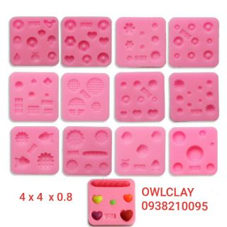 Bộ 13 khuôn silicone đất sét fondant làm bánh nail móng tay đồ thủ công handmade DIY