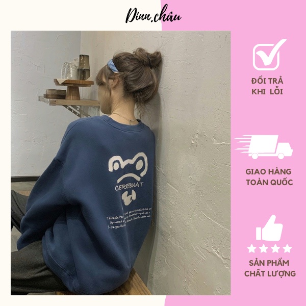 Áo hoodies nỉ in hình con gấu siêu xinh - Màu xanh - Freesize
