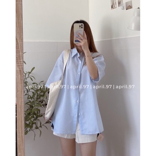 Áo sơ mi kẻ tay ngắn (ảnh thật/ có sẵn)