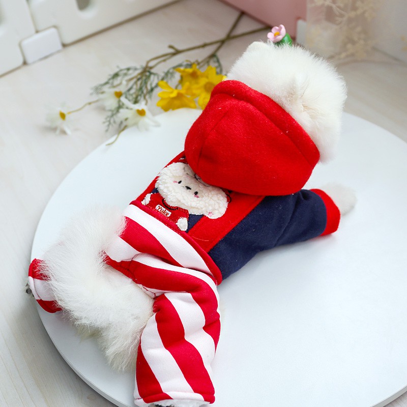 Hàng xịn giá tốt - Áo ấm cho chó mèo - Áo sọc đỏ trắng