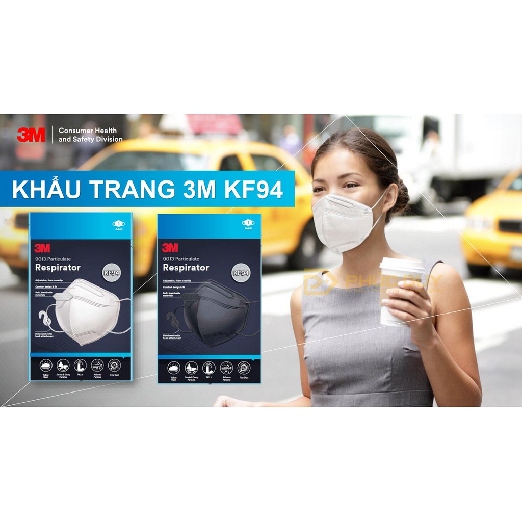 Khẩu trang 3M 9013 chống bụi mịn PM2.5, phòng dịch đạt chuẩn KF94 - 10 Cái Và 20 cái