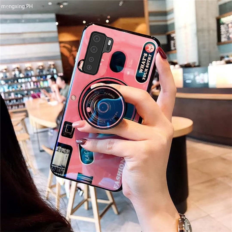 Ốp điện thoại silicon mềm kiểu camera có đế đỡ cho Huawei Nova 7 Pro Nova 7i 7se Honor X10 30 Pro 30S V30 Play 3T 4T