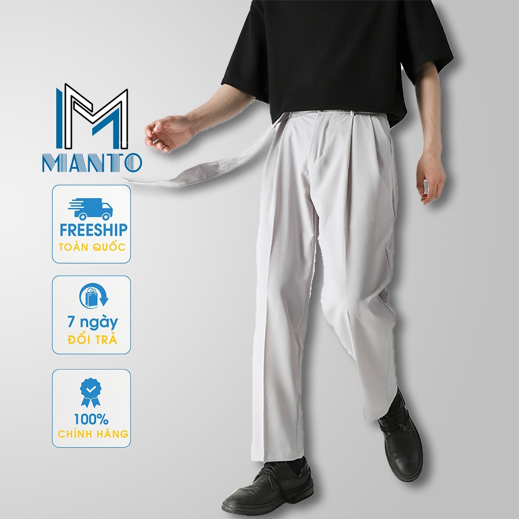 Quần baggy nam ống suông form rộng đai vải hàn cao cấp MANTO QD003