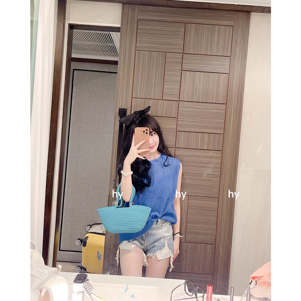 Áo len dệt kim không tay hàng thái lan oversize