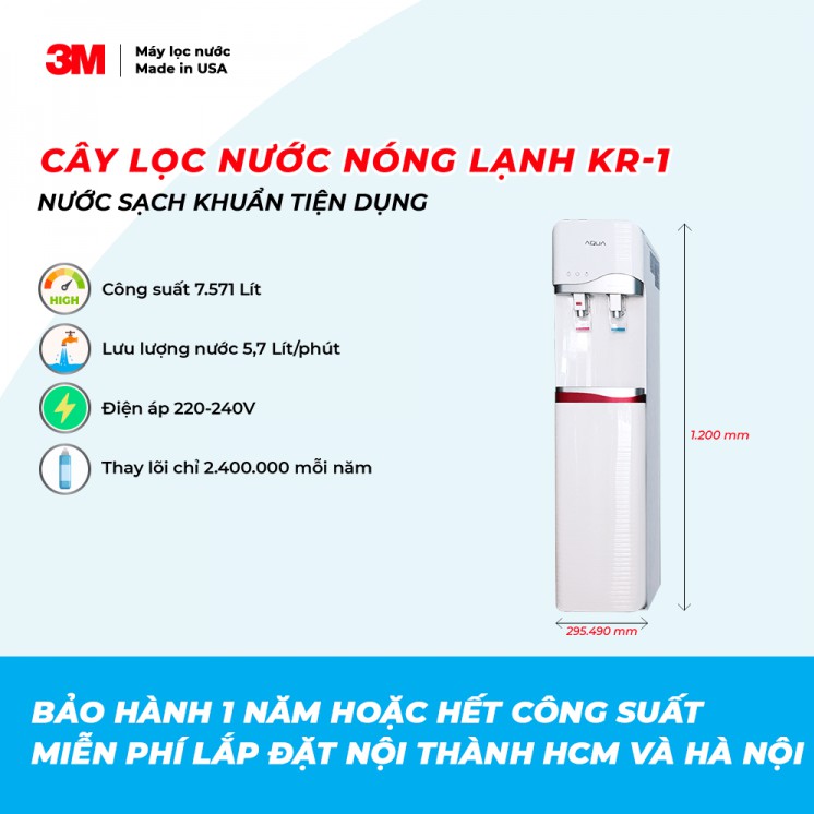 Máy lọc nước nóng lạnh KR1-2V ( dùng lọc 3M AP EASY CYST FF )