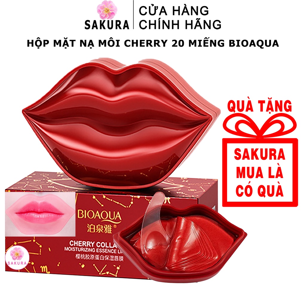 Mặt nạ môi BIOAQUA Mask dưỡng ẩm collagen cho môi nội địa trung SAKURA  60g (20 miếng dán)