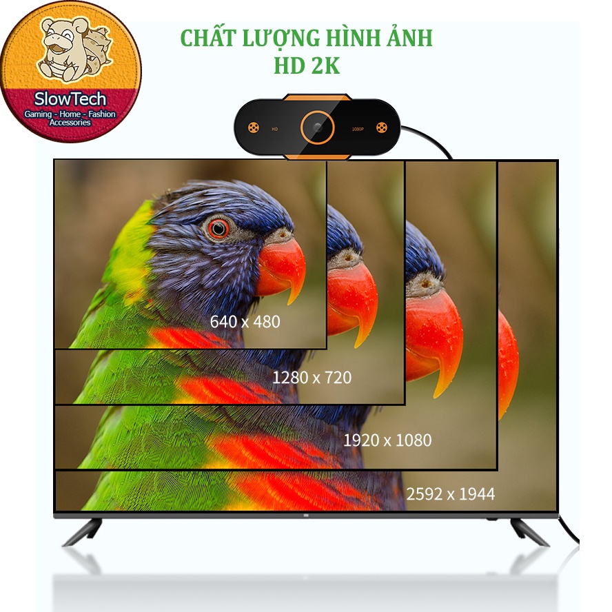 Webcam Dạy Học Online Giá Rẻ Độ nét Ultra-HD 2K, Lấy Nét Tự Động, Quét Tài Liệu, Cân Bằng Sáng SlowTech U2-2K | BigBuy360 - bigbuy360.vn