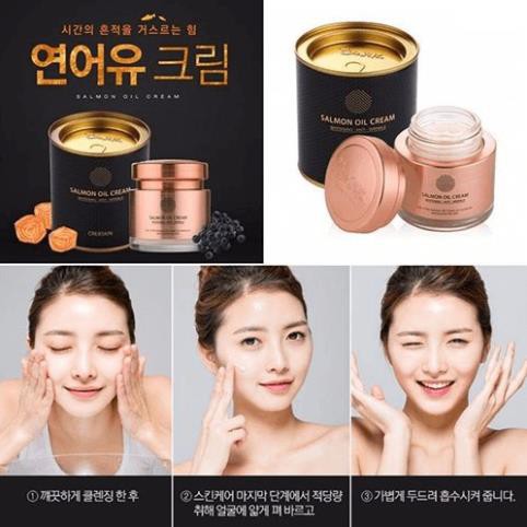 Kem Dưỡng Trắng Da - Kem Trắng Da Chiết Xuất Từ Cá Hồi Salmon Oil Cream Hàn Quốc 80g giúp da trắng sáng mềm mại tự nhiên