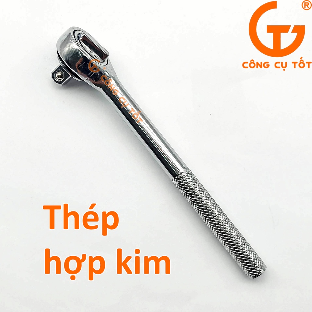Tay vặn tự động đảo chiều 3/8&quot; 24 răng dài 170mm cán thép sần