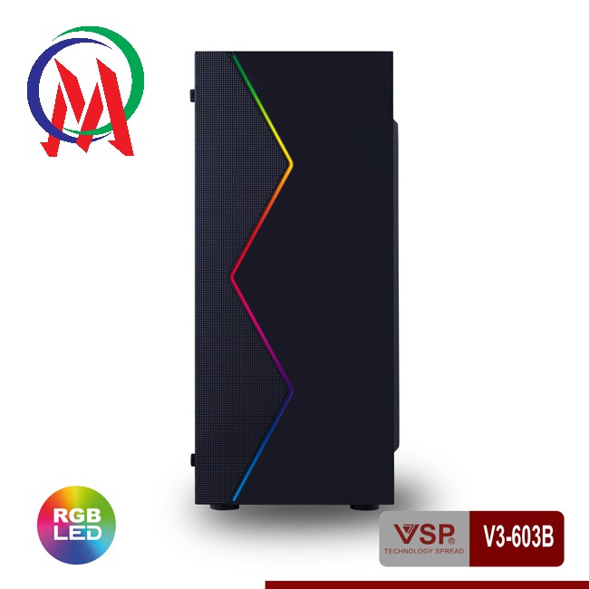 Vỏ Case VSP V3-603B Có Sẵn LED RGB Và nắp hông Trong Suốt