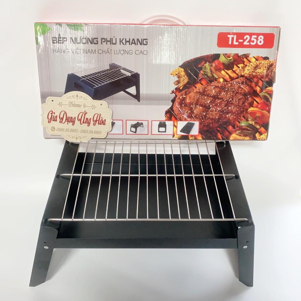 Bếp nướng than hoa BBQ ngoài trời cao cấp, Bếp Nướng Than Hoa loại dài, Bếp Nướng Ngoài Trời Cao Cấp Nhỏ Gọn Tiện Ích