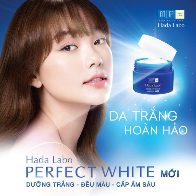 Set 3 Sản Phẩm Dưỡng Trắng Da Tối Ưu Hada Labo Perfect White