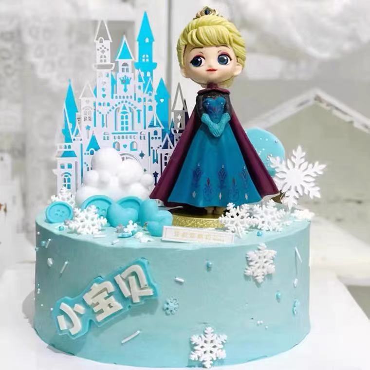 Topper trang trí bánh kem hình lâu đài công chúa Disney