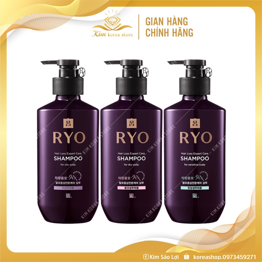 Dầu gội - xả Ryo tím ngăn ngừa rụng tóc chiết xuất thảo dược mẫu mới săn sale kèm bill chuẩn Hàn Quốc DG01