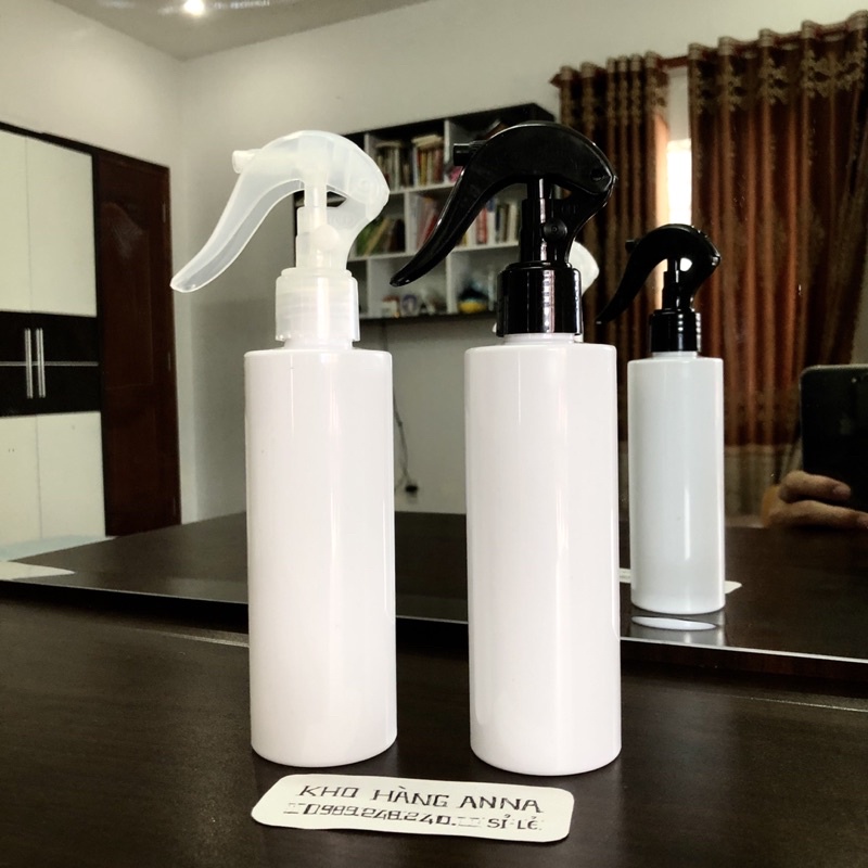 COMBO 10 Bình xịt nước phun sương 100ml/ 150ml/ 200ml- Chai nhựa Nâu/ trong suốt/  trắng đựng xịt khuẩn, xịt nước tưới