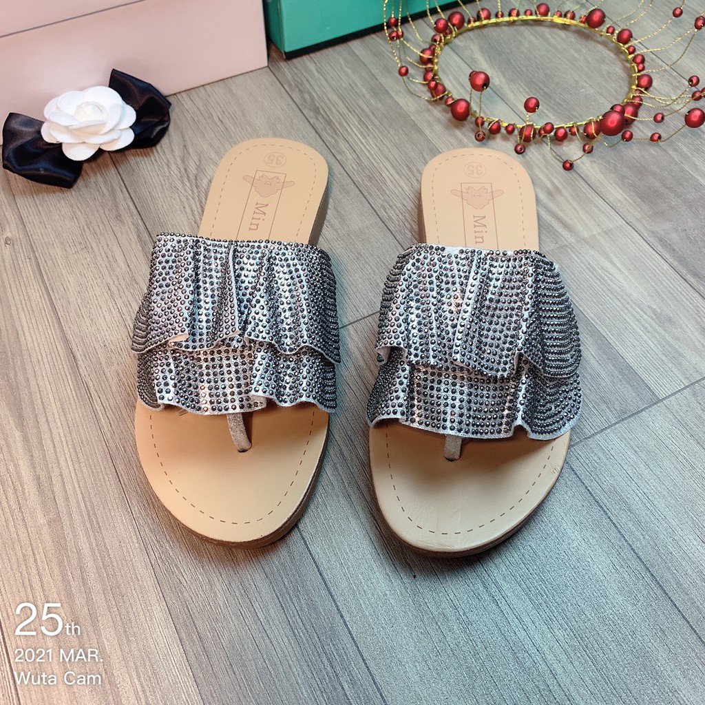 Dép bèo đá,dép quai ngang đế bằng 087