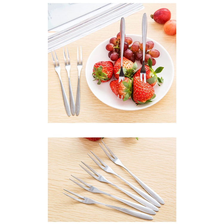 Dĩa Hoa Quả Cao Cấp - Nĩa Xiên Trái Cây Tráng Miệng Chất Liệu Inox Sáng Bóng Bền Đẹp