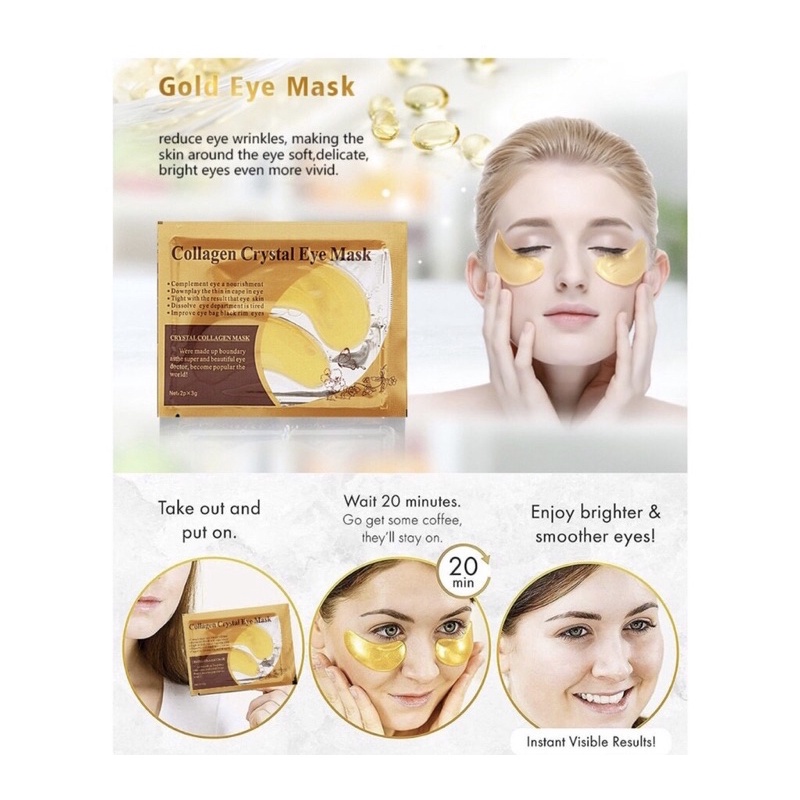 Mặt nạ dưỡng mắt - mask ngủ mắt tinh chất collagen vàng cấp ẩm mờ thâm Hàn Quốc HOT