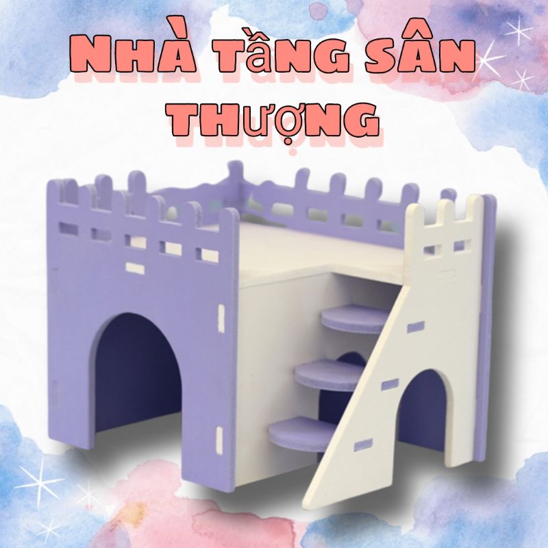 Nhà gỗ sân thượng cho thú cưng nhỏ - Hamster