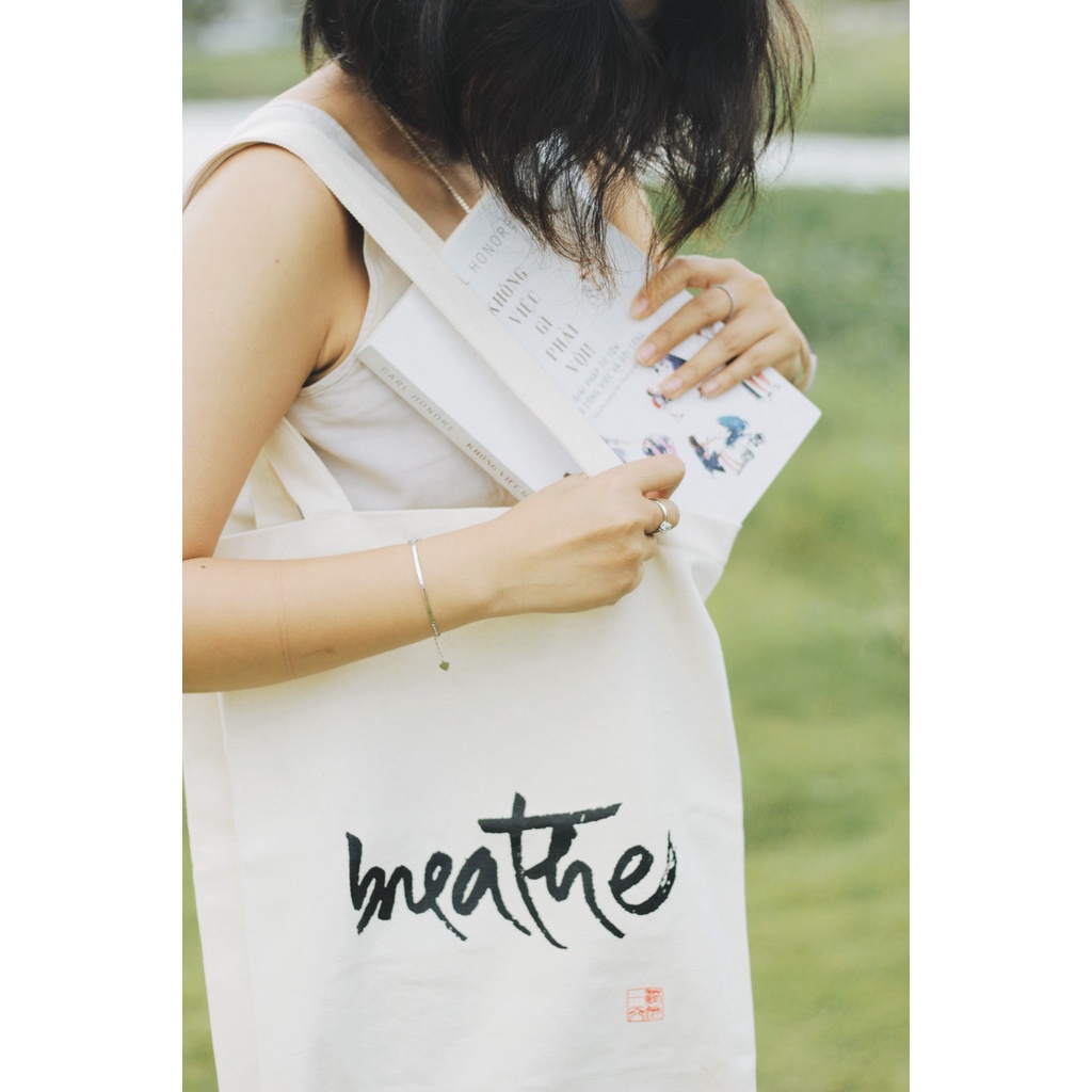 Túi vải Canvas Thư pháp - Breath