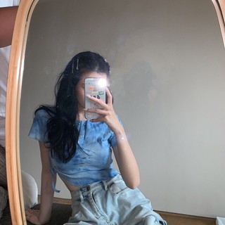 Áo croptop loang rút eo