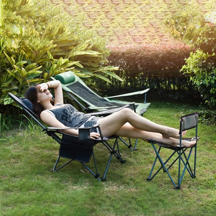 Ghế xếp dã ngoại PeHouse siêu nhẹ, gấp gọn, ngả ghế 135 độ, có tựa tay, ngăn để cốc bên tựa tay, khung kim loại - M50353