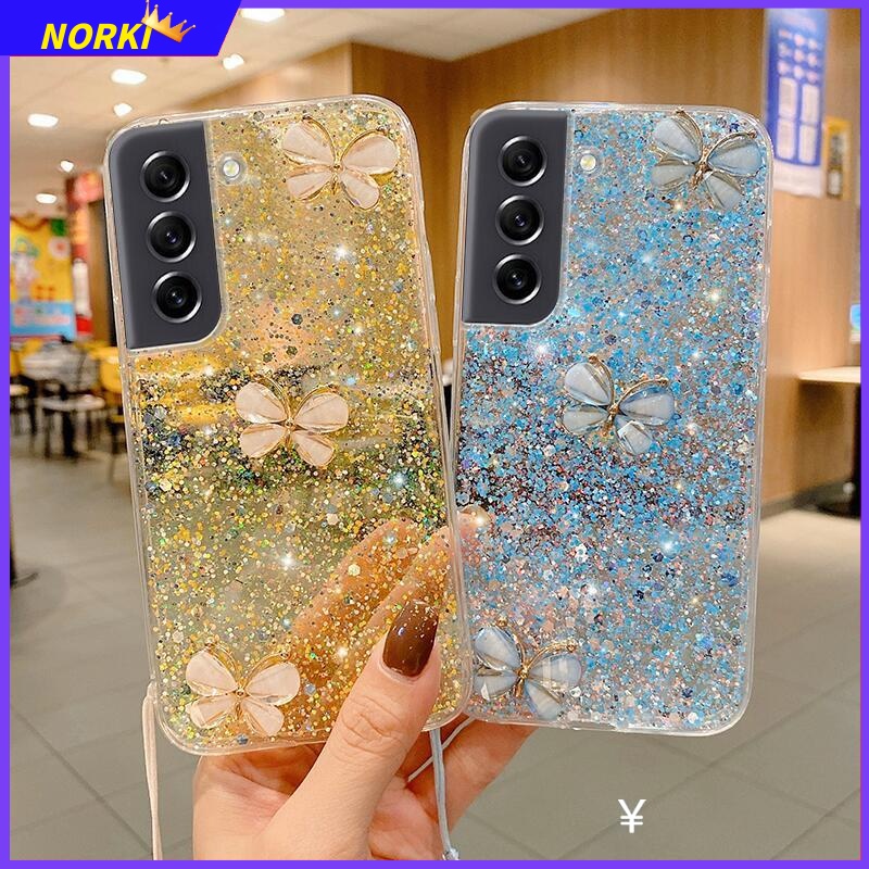 Ôp Điện Thoại Silicon Dẻo Đính Bươm Bướm 3d Cho samsung galaxy s23fe s22 s21 s20 plus s21fe s20fe note 10plus note 20 ultra Ốp