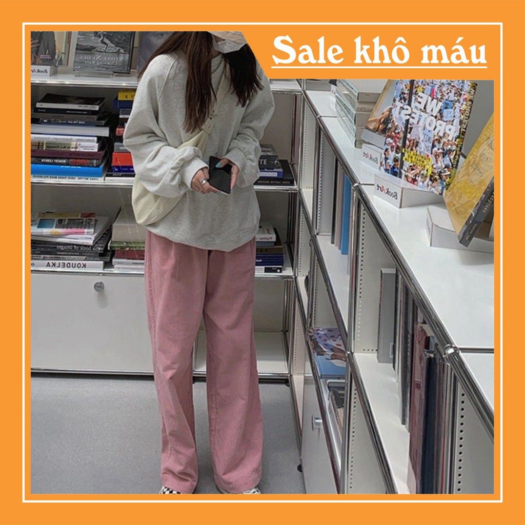 THỜI TRANG NỮ 24H- ONLINE xin chào chị yêu   Quần Nhung Ống Rộng Culottes Ulzzang Cạp chun nữ