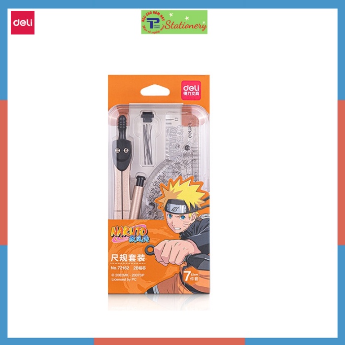 Bộ dụng cụ compa eke tích hợp 7 món NARUTO SASUKE Deli 72162