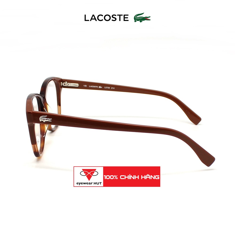 [Mã FARSBRT52 giảm 20% đơn từ 249K] Gọng Kính Vuông Nữ Nhựa Siêu Nhẹ Thời Trang Chính Hãng LACOSTE - L2738