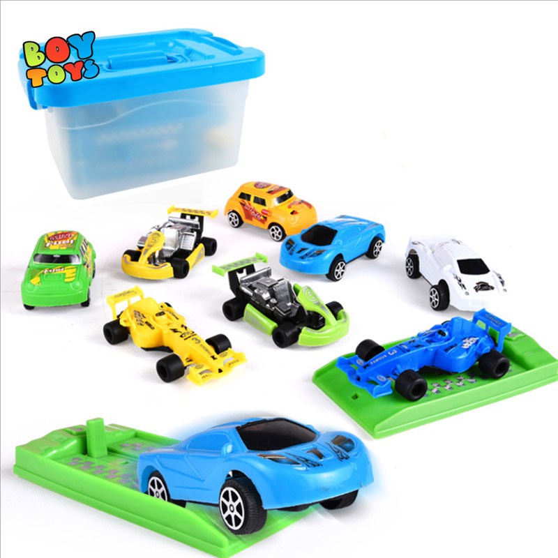 Hộp 11 ô tô chạy bánh đà kèm phụ kiện cho bé thỏa sức vui chơi
