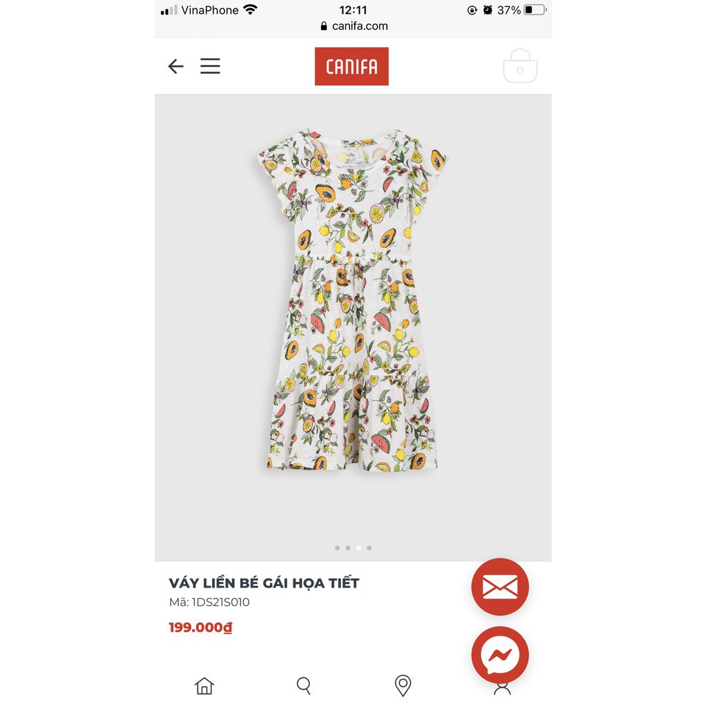 Váy bé gái CANI-FA thun cotton mềm mát họa tiết dễ thương mẫu mới hè 2021 giá siêu tốt XanhHouse