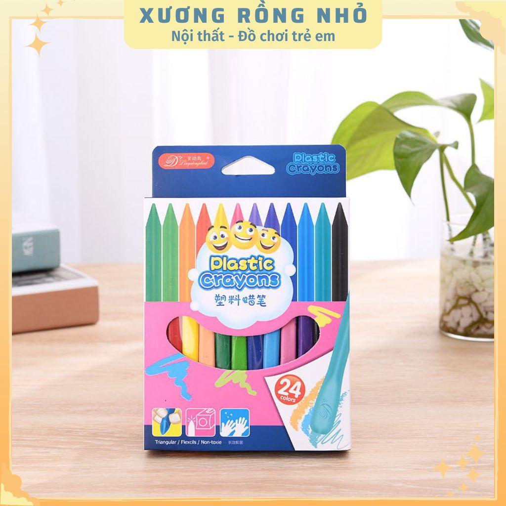 Bộ 12, 24 Bút Màu Hữu Cơ Cho Bé Tập Vẽ Không Dính Tay, An Toàn Cho Sức Khỏe, Bộ bút sáp màu hữu cơ cho bé