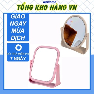 Gương soi trang điểm để bàn tròn/ vuông size 17*19cm_aq
