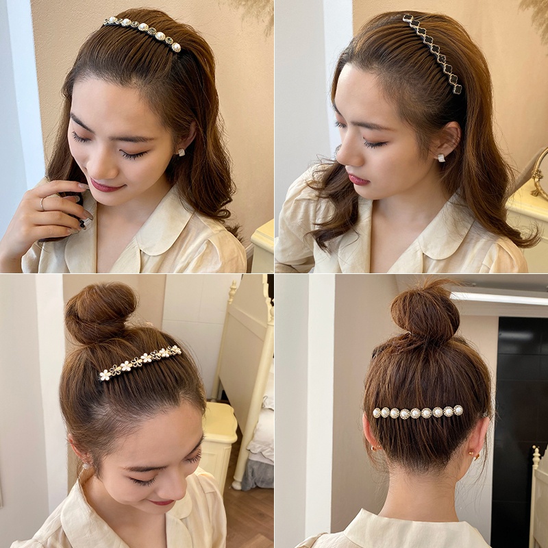 Xước cài tóc CHLINS đính hạt ngọc trai nhân tạo thời trang dành cho nữ