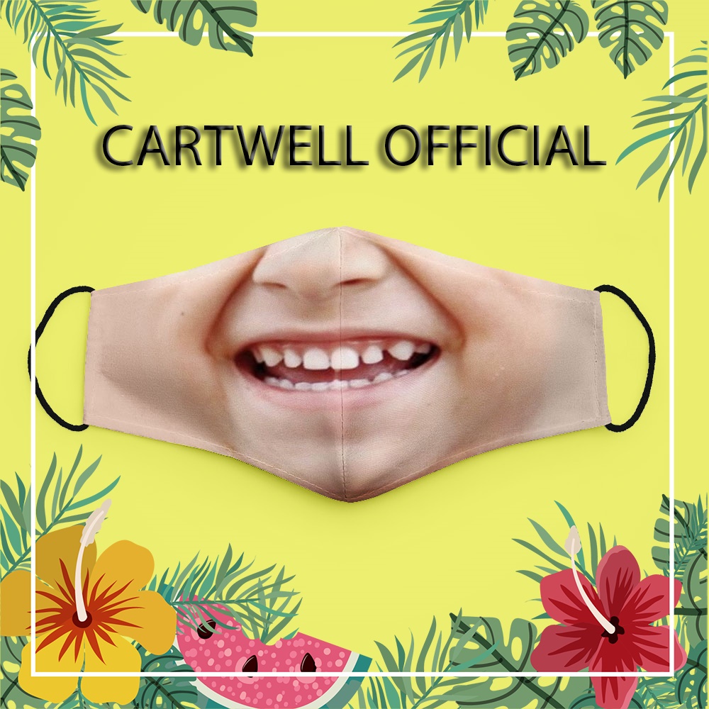 Khẩu trang hình mồm lè lưỡi dễ thương thời trang quỷ trẻ con 5 CARTWELL có thể giặt và tái sử dụng chống nắng dành cho n